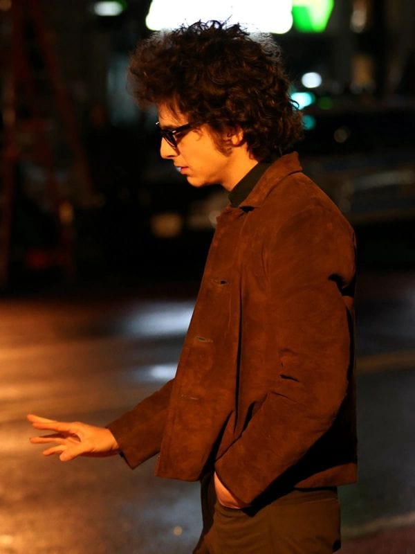 Bob Dylan A Complete Unknown Timothée Chalamet Brown Jacket