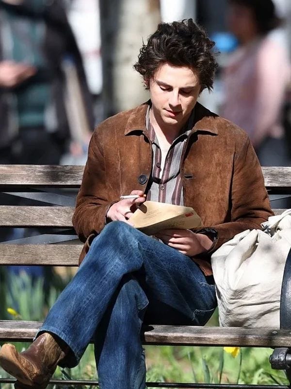Bob Dylan A Complete Unknown Timothée Chalamet Brown Jacket