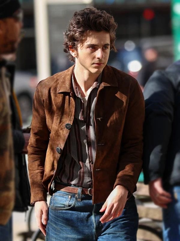 Bob Dylan A Complete Unknown Timothée Chalamet Brown Jacket