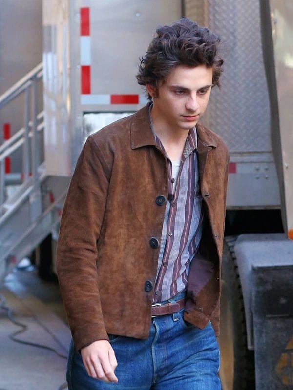 Bob Dylan A Complete Unknown Timothée Chalamet Brown Jacket