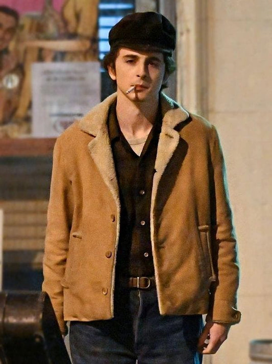 Bob Dylan A Complete Unknown Timothée Chalamet Shearling Jacket