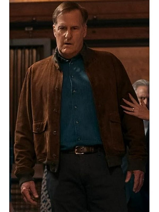 Jeff Daniels A Man In Full Charlie Croker Brown Suede Bomber Jacket