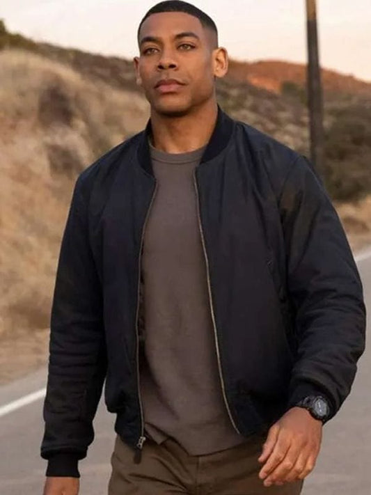 Aaron Pierre Lanterns Black Bomber Jacket