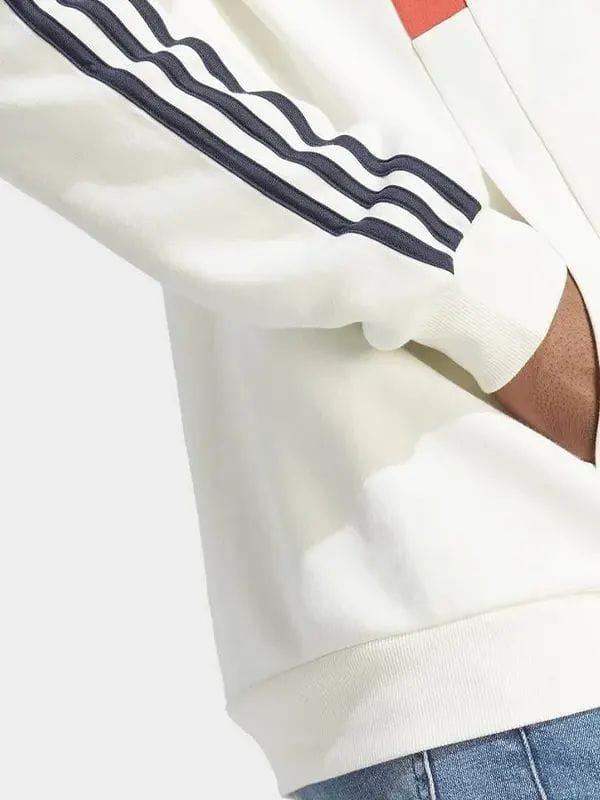 Adidas Colorblock Full-Zip Hoodie White