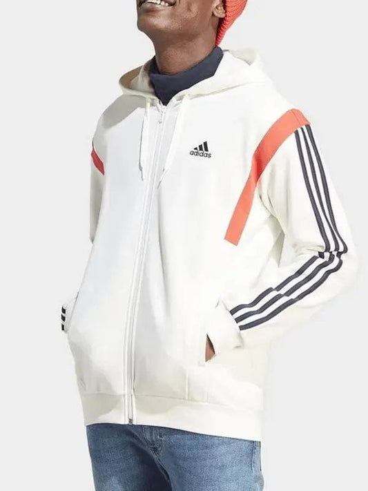 Adidas Colorblock Full-Zip Hoodie White