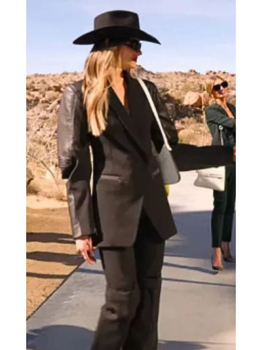 Alanna Gold Selling Sunset S08 Leather Sleeves Blazer Alanna Gold Selling Sunset S08 Leather Sleeves Blazer