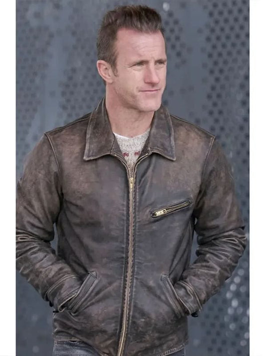 Alert Missing Persons Unit S03 Scott Caan Distressed Leather Jacket