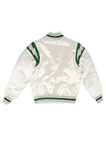 All American Homecoming Damon Sims White Bomber Jacket All American Homecoming Damon Sims White Bomber Jacket