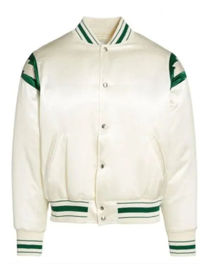 All American Homecoming Damon Sims White Bomber Jacket All American Homecoming Damon Sims White Bomber Jacket