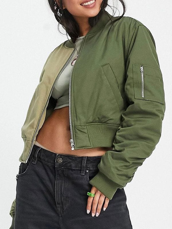 All American Homecoming Geffri Maya Green Bomber Jacket All American Homecoming Geffri Maya Green Bomber Jacket