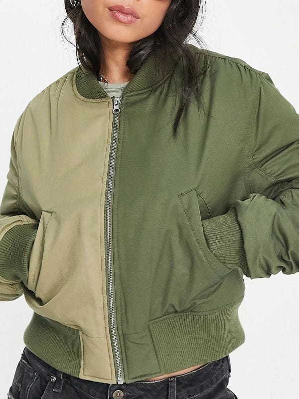 All American Homecoming Geffri Maya Green Bomber Jacket All American Homecoming Geffri Maya Green Bomber Jacket
