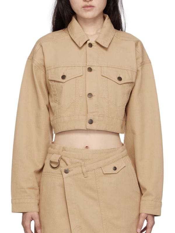 All American Homecoming Simone Hicks Beige Cropped Jacket