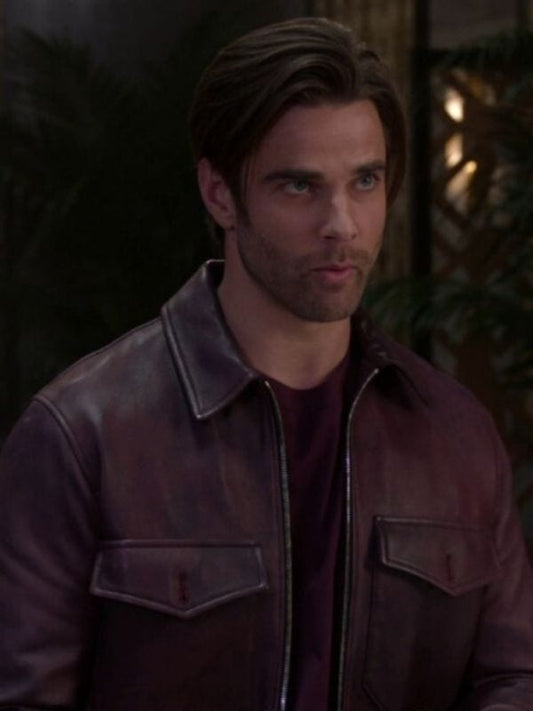 All American S06 Ryan Burgundy Leather Jacket All American S06 Ryan Burgundy Leather Jacket