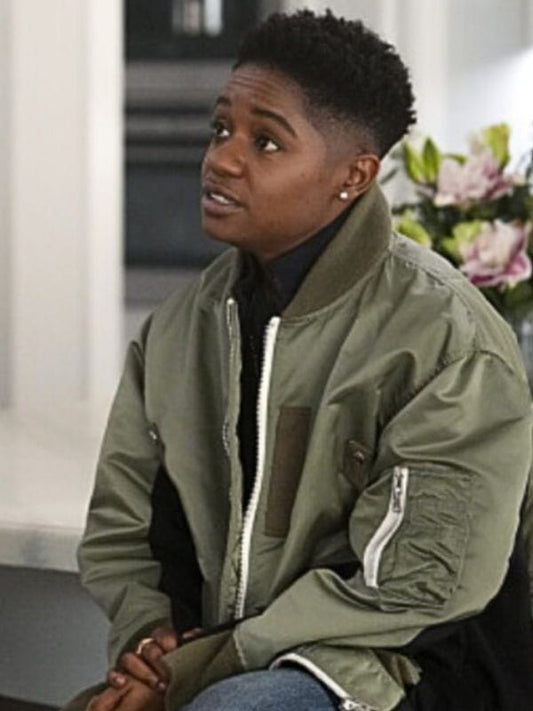 All American S06 Tamia Cooper Green Bomber Jacket All American S06 Tamia Cooper Green Bomber Jacket