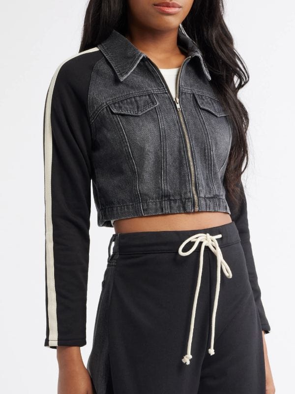 All American S07 Alexis Chikaeze Striped Denim Jacket