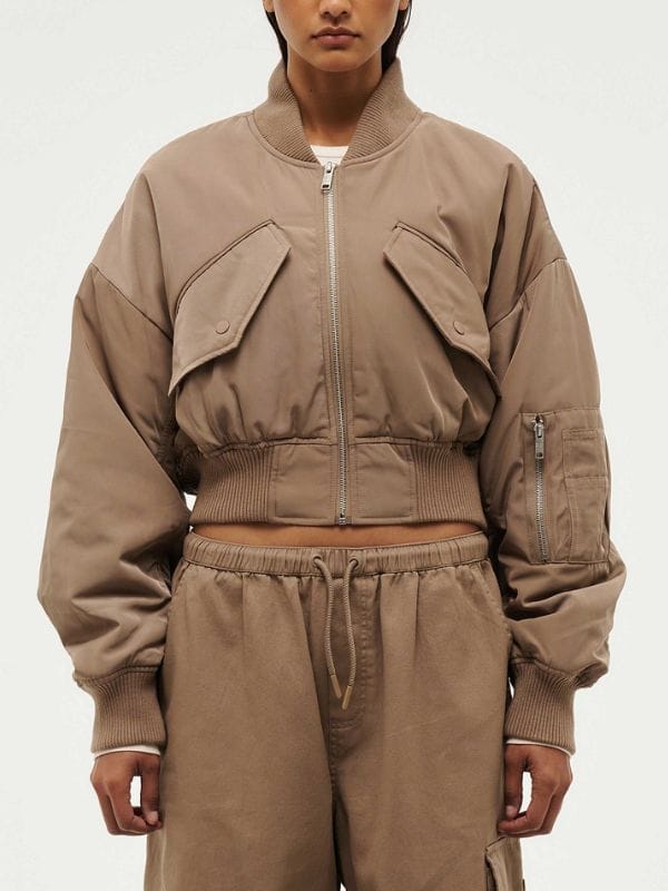All Her Fault S01 Ana Garcia Bomber Jacket Brown
