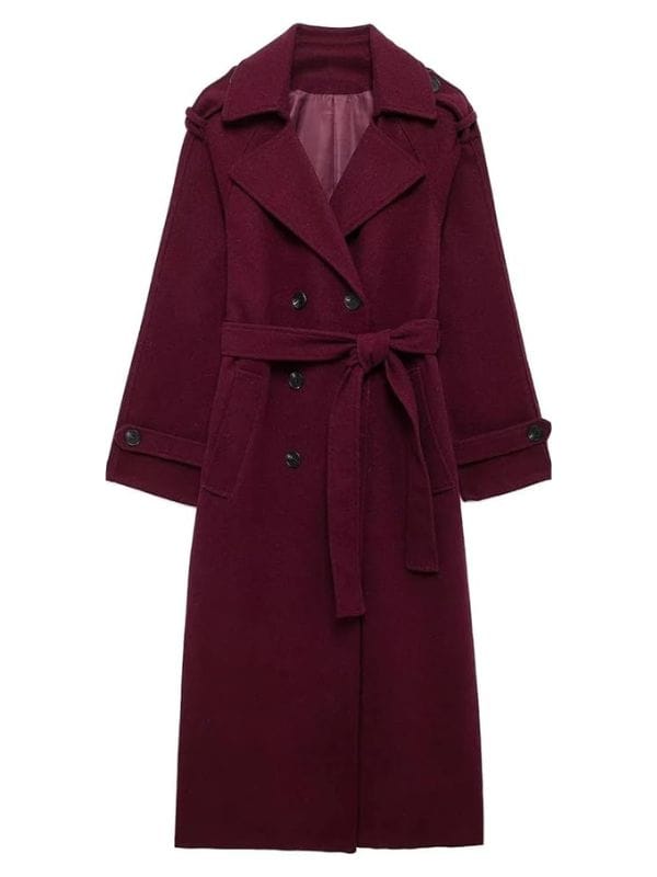All Her Fault S01 Jenny Kaminski Burgundy Coat