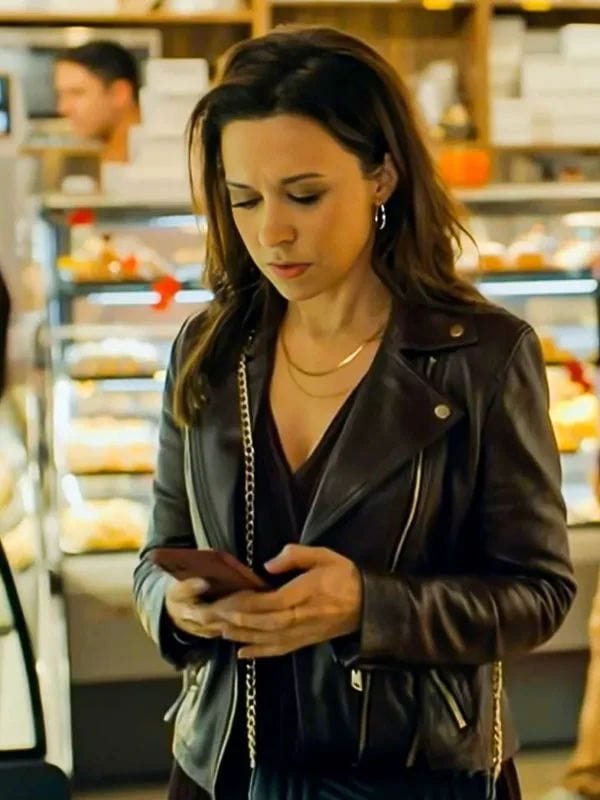 An Unexpected Valentine 2025 Lacey Chabert Biker Leather Jacket An Unexpected Valentine 2025 Lacey Chabert Biker Leather Jacket