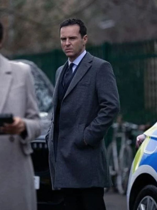 Andrew Scott Back in Action 2025 Grey Coat
