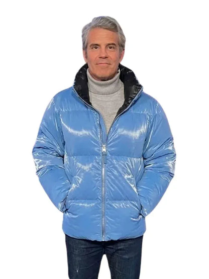 Andy Cohen Blue Puffer Jacket