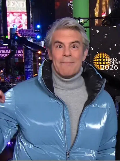 Andy Cohen Blue Puffer Jacket