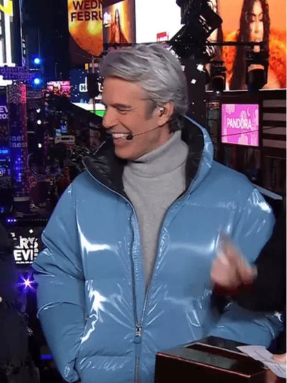 Andy Cohen Blue Puffer Jacket
