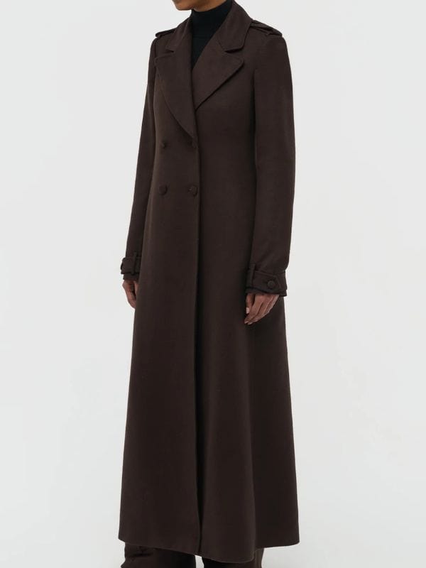 Angelina Jolie Couture Premiere Brown Trench Coat