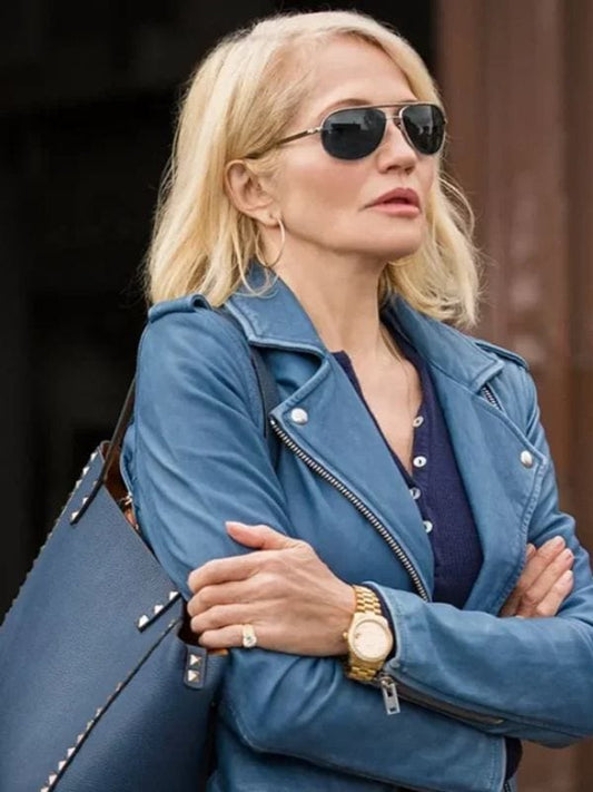 Animal Kingdom Ellen Barkin Blue Leather Jacket