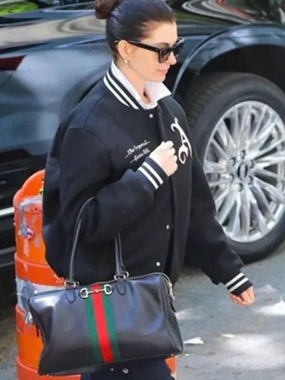 Anne Hathaway Arsenal Gunners Jacket Black
