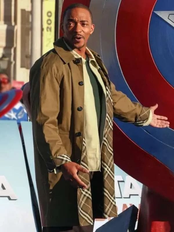 Anthony Mackie Captain America Brave New World Brown Coat Anthony Mackie Captain America Brave New World Brown Coat