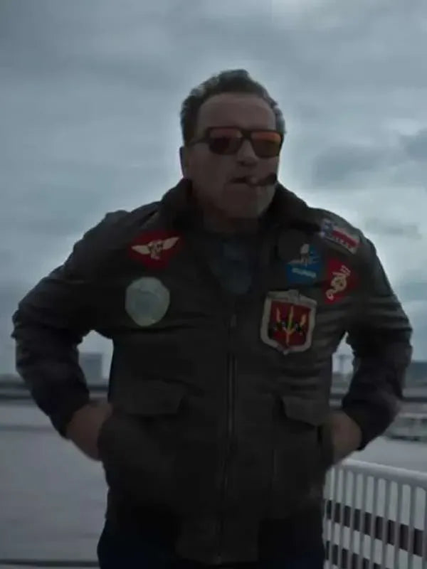 Arnold 2023 Arnold Schwarzenegger Bomber Leather Jacket