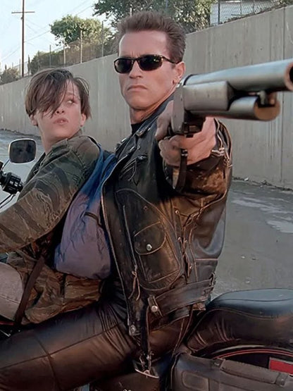 Arnold Terminator 2 Judgment Day Leather Jacket