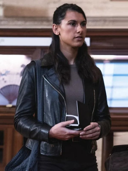 Art Detectives S01 Nina Singh Black Leather Jacket