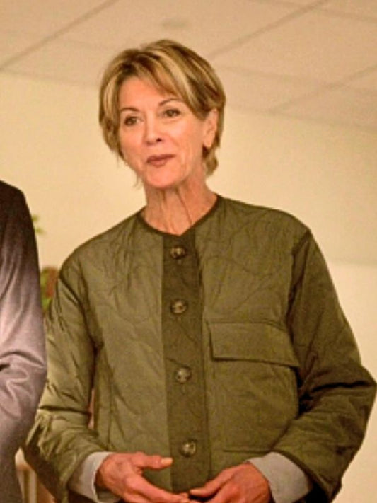 Wendie Malick Shrinking S02 Green Quilted Jacket