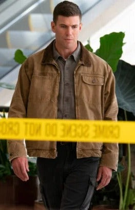 NCIS Origins Austin Stowell Brown Jacket