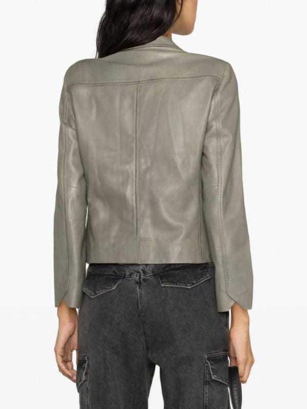 Ballard S01 Courtney Taylor Grey Leather Jacket - Shop Now