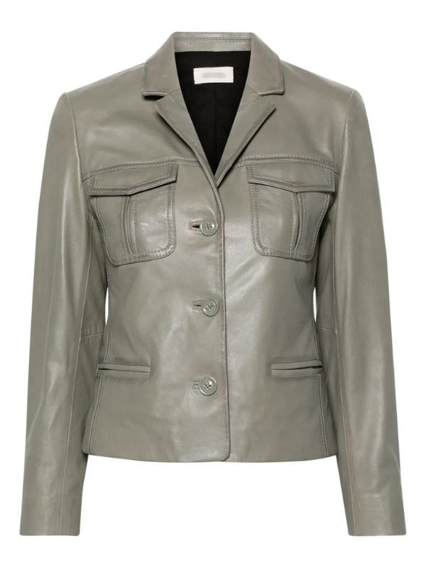 Ballard S01 Courtney Taylor Grey Leather Jacket - Shop Now