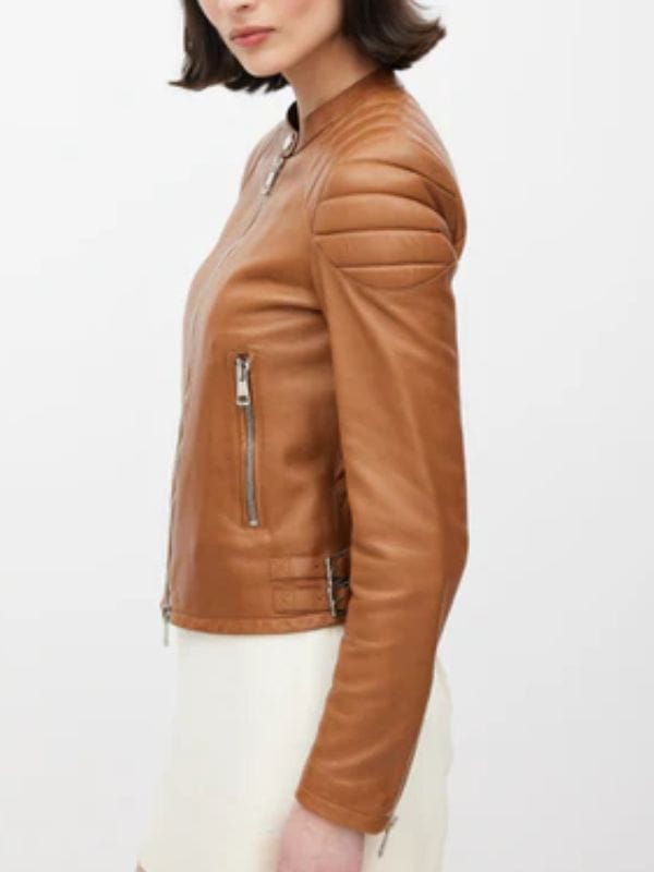 Ballard S01 Renée Ballard Brown Leather Jacket - Shop Now