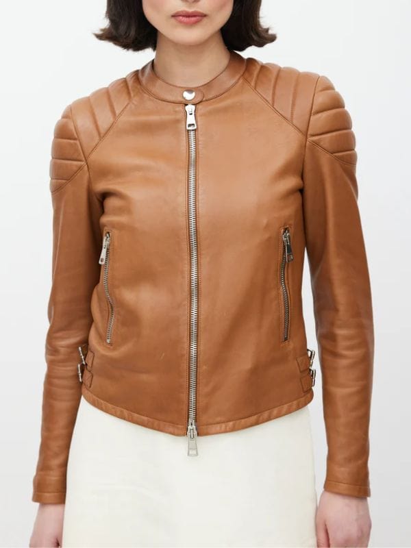 Ballard S01 Renée Ballard Brown Leather Jacket - Shop Now