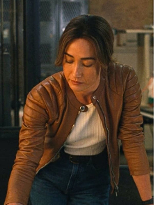 Ballard S01 Renée Ballard Brown Leather Jacket - Shop Now