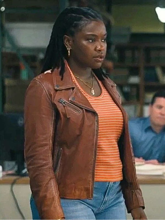 Ballard S01 Samira Parker Star Leather Jacket Brown