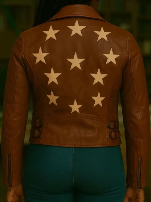 Ballard S01 Samira Parker Star Leather Jacket Brown