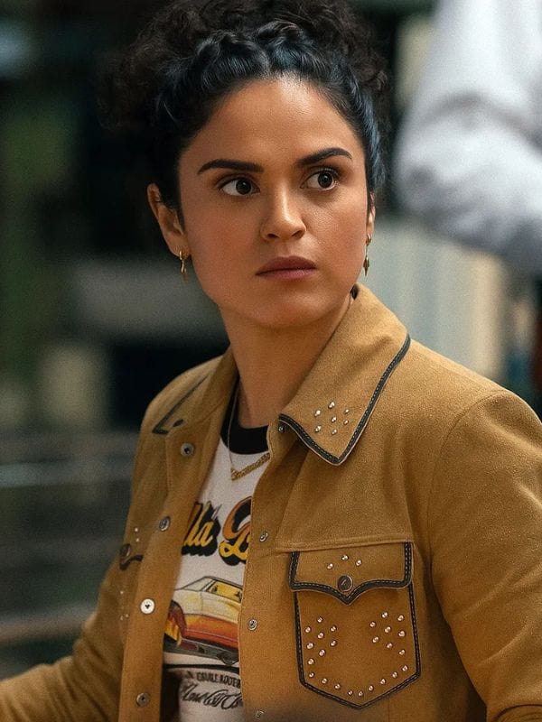 Ballard S01 Victoria Moroles Suede Trucker Jacket Brown