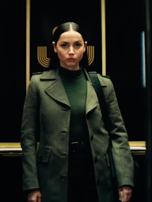 Ballerina Ana de Armas Green Trench Coat Eve Ballerina Ana de Armas Green Trench Coat