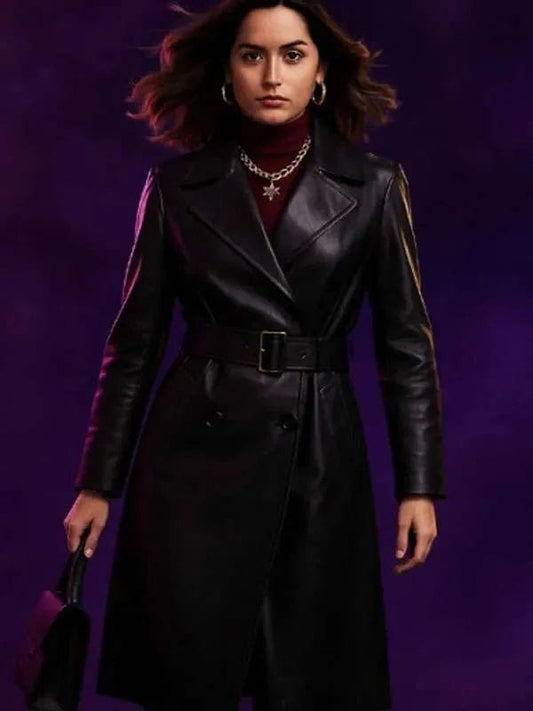 Ballerina Catalina Sandino Moreno Black Trench Coat