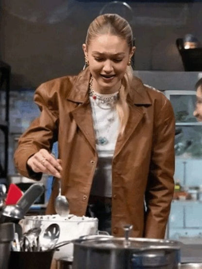 Beat Bobby Flay 2025 Gigi Hadid Brown Blazer