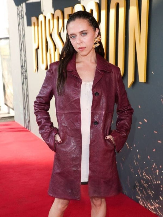 Bel Powley Possession Screening 2026 Leather Coat