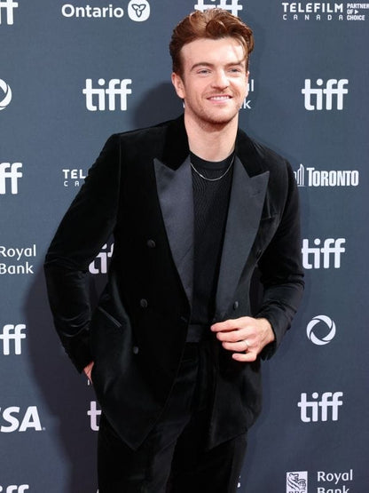 Better Man 2024 Premiere Jonno Davies Velvet Blazer