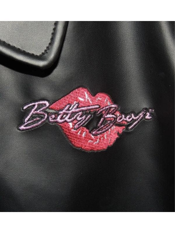 Betty Boop Varsity Bomber Leather Jacket