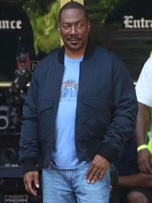Beverly Hills Cop 2024 Axel Foley Blue Bomber Jacket Beverly Hills Cop 2024 Axel Foley Blue Bomber Jacket